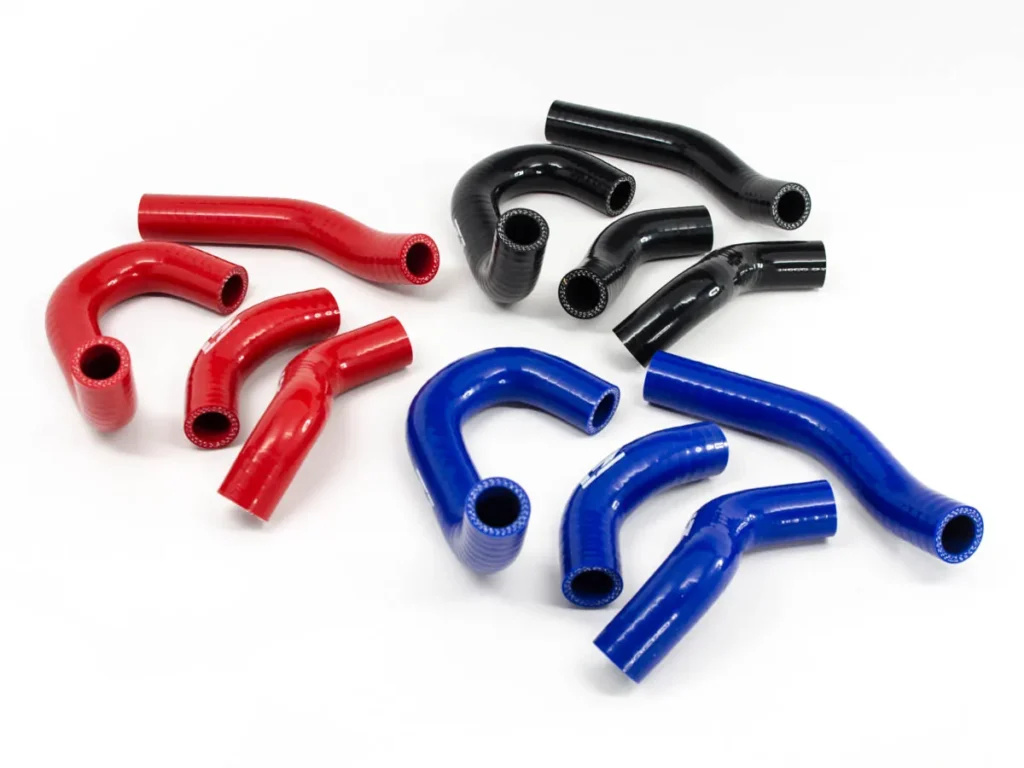 Blue silicone heater hoses
